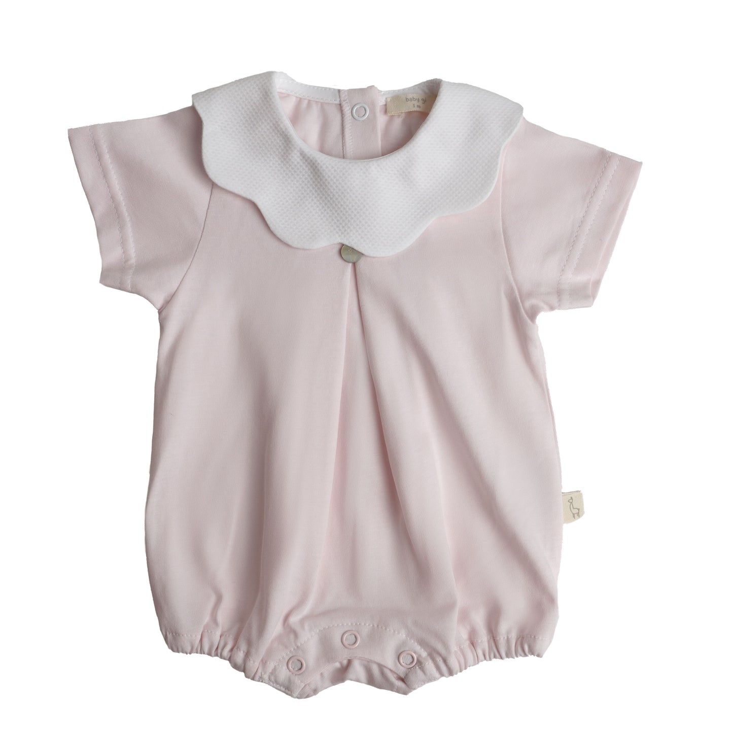 Baby Gi - Pink Cotton Pique Romper