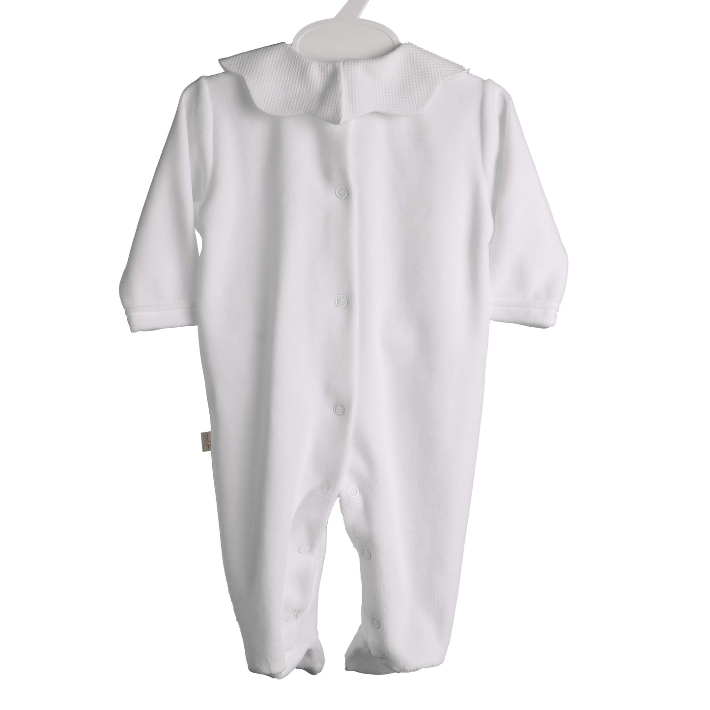 Baby Gi - Velour Pique Babygrow WHITE