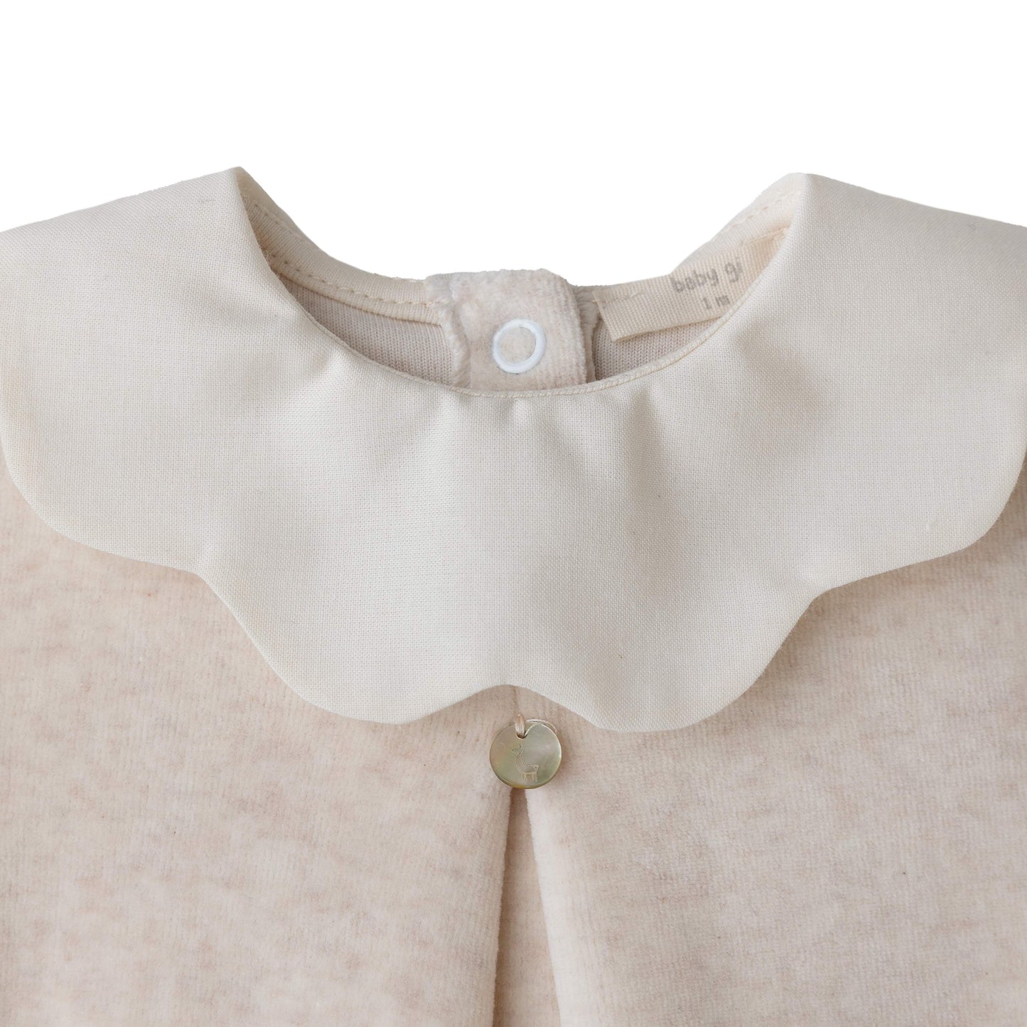 Baby Gi - Velour Pique Babygrow CAMEL