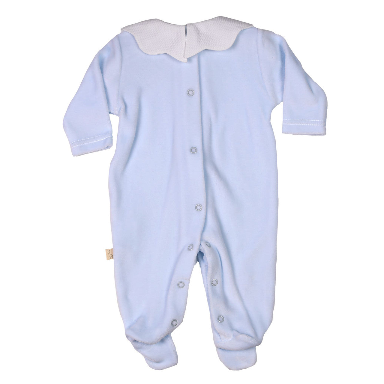 Baby Gi - Velour Pique Babygrow BLUE