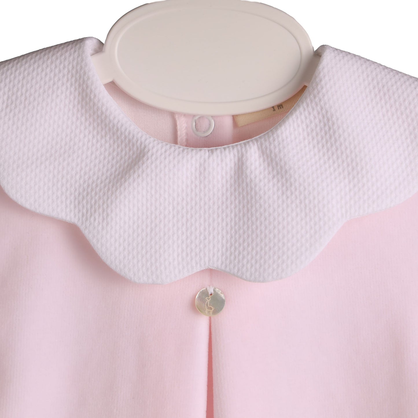 Baby Gi - Velour Pique Babygrow PINK