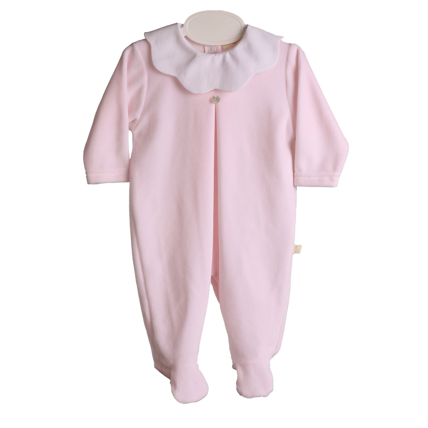 Baby Gi - Velour Pique Babygrow PINK