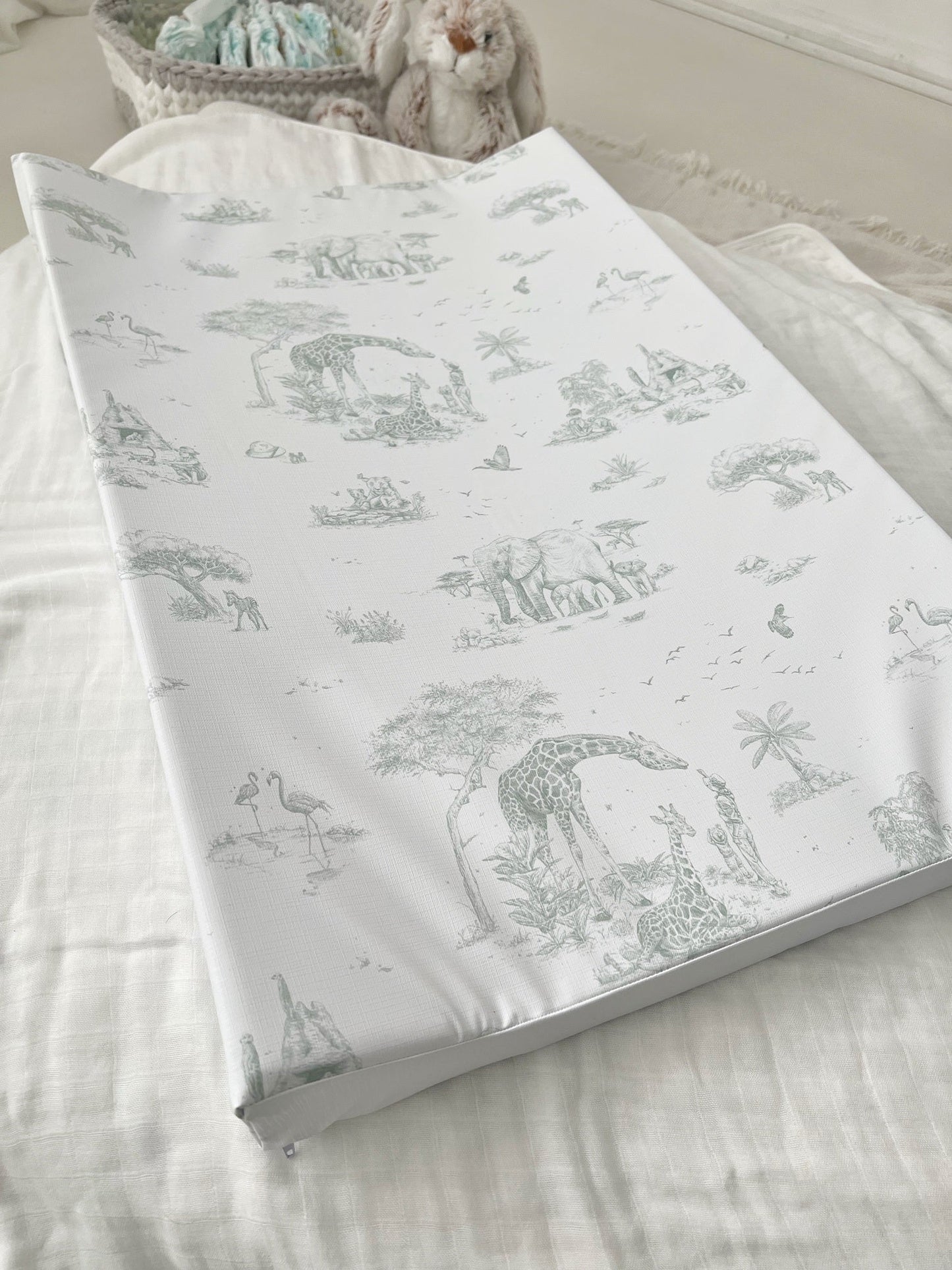 Gilded Bird Wedge Baby Changing Mat -  Safari Toile