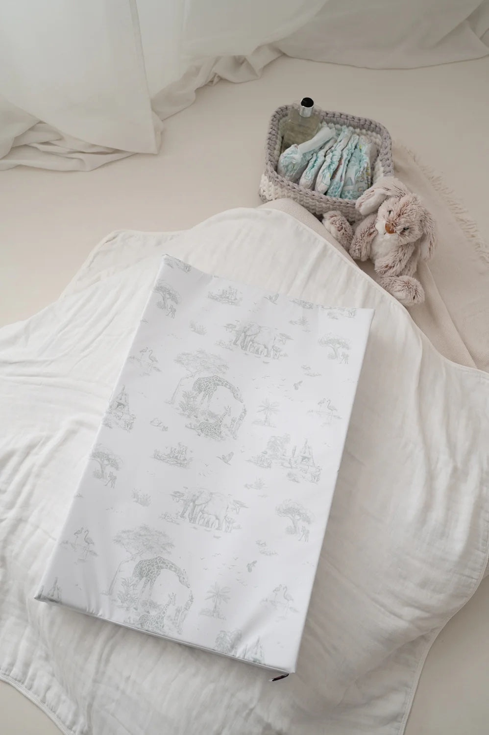 Gilded Bird Wedge Baby Changing Mat -  Safari Toile