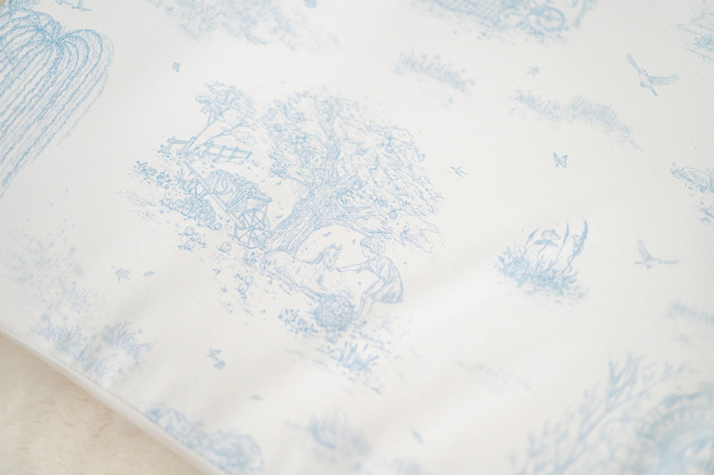 Gilded Bird Wedge Baby Changing Mat - Spring Toile Blue