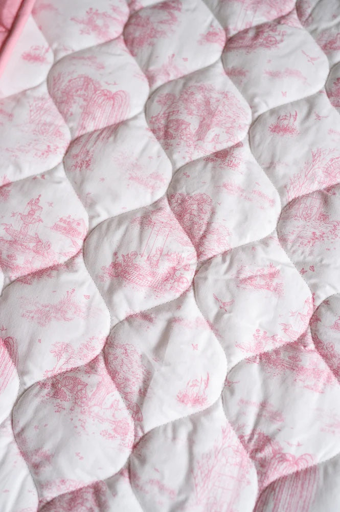 Gilded Bird Quilted Play Mat - Spring Toile Pink