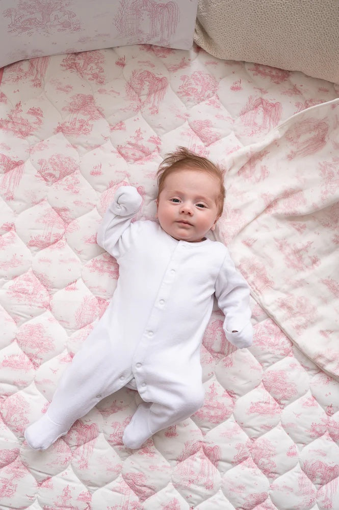 Gilded Bird Quilted Play Mat - Spring Toile Pink