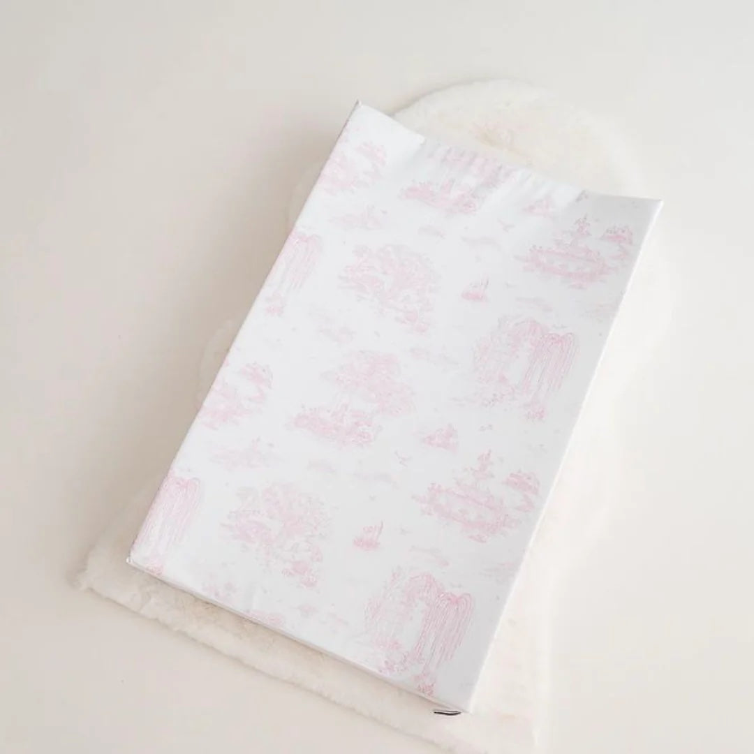 Gilded Bird Wedge Baby Changing Mat -  Spring Toile Pink