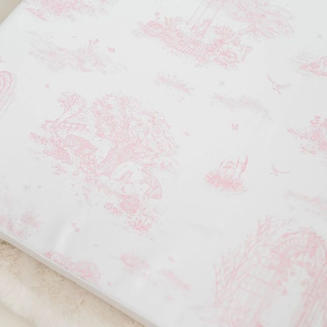 Gilded Bird Wedge Baby Changing Mat -  Spring Toile Pink