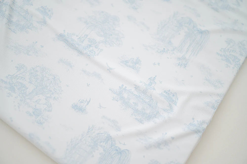 Gilded Bird Travel Changing Mat - Spring Toile Blue